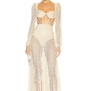 Patbo Monstera Crochet Bustier Dress